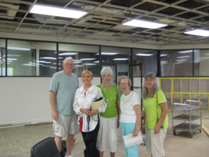 Pictured left to right; John Foster, City Councilman; Charlotte Rierson, NCA Art Gallery Coordinator; Carolyn Goettsch, Artist; Lea Berry President of NCAFAE ; & Karen Gehl stain glass artist.