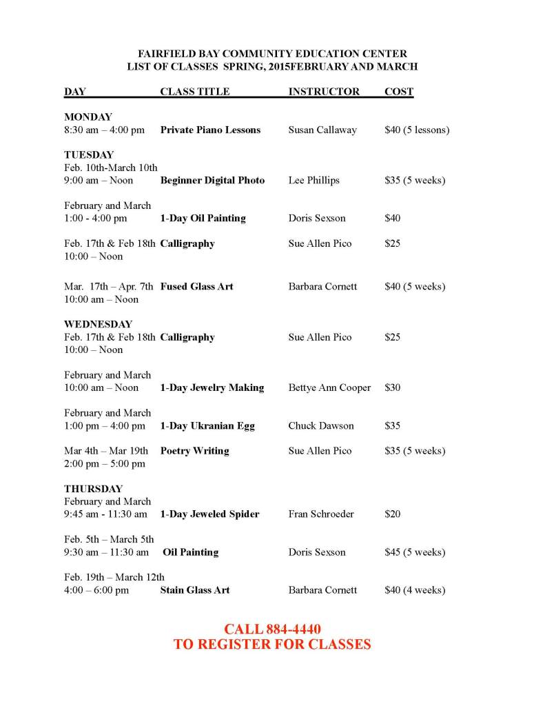 Class Schedule Spring 2015_Page_1